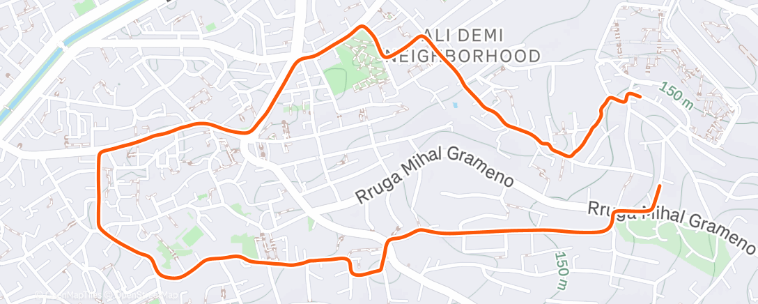 Map of the activity, Evening Ride