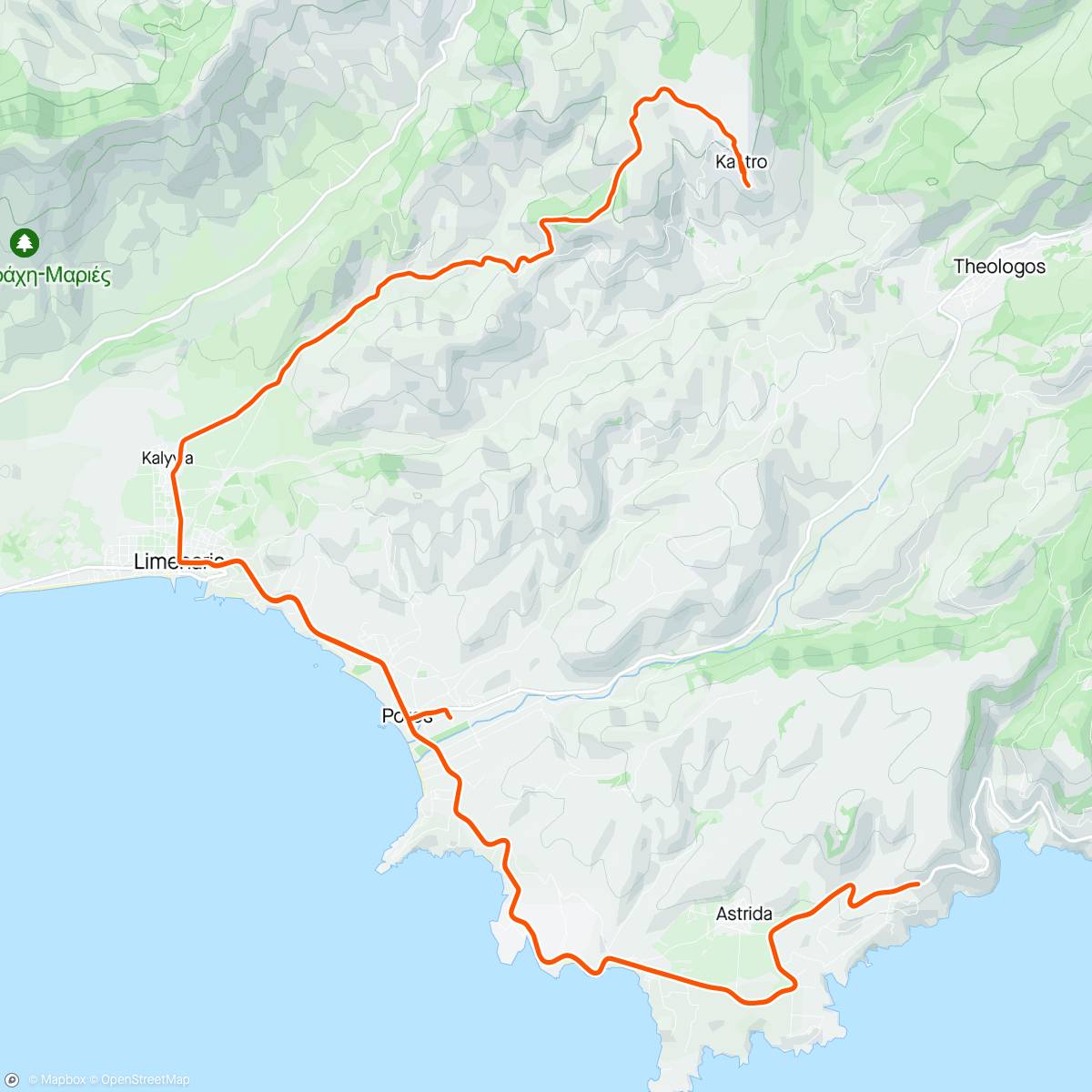 Map of the activity, Κάστρο | Thassos