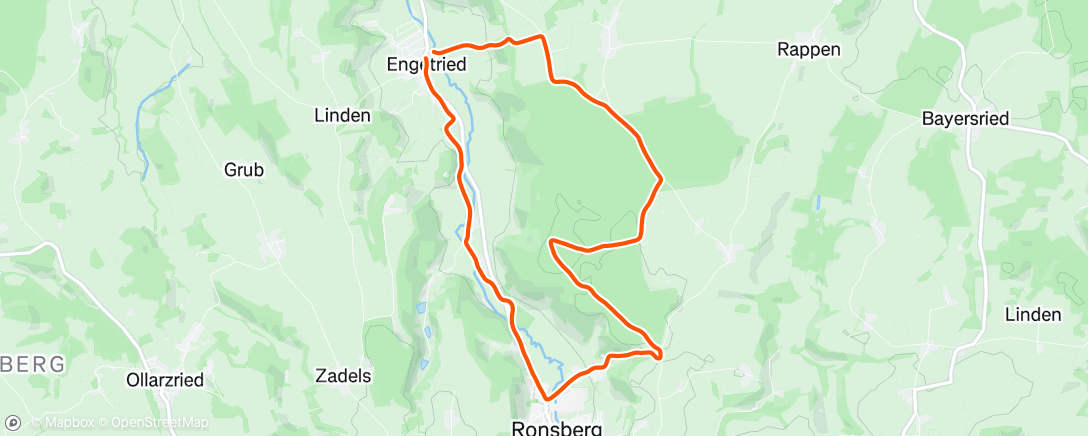 Map of the activity, Traillauf am Morgen