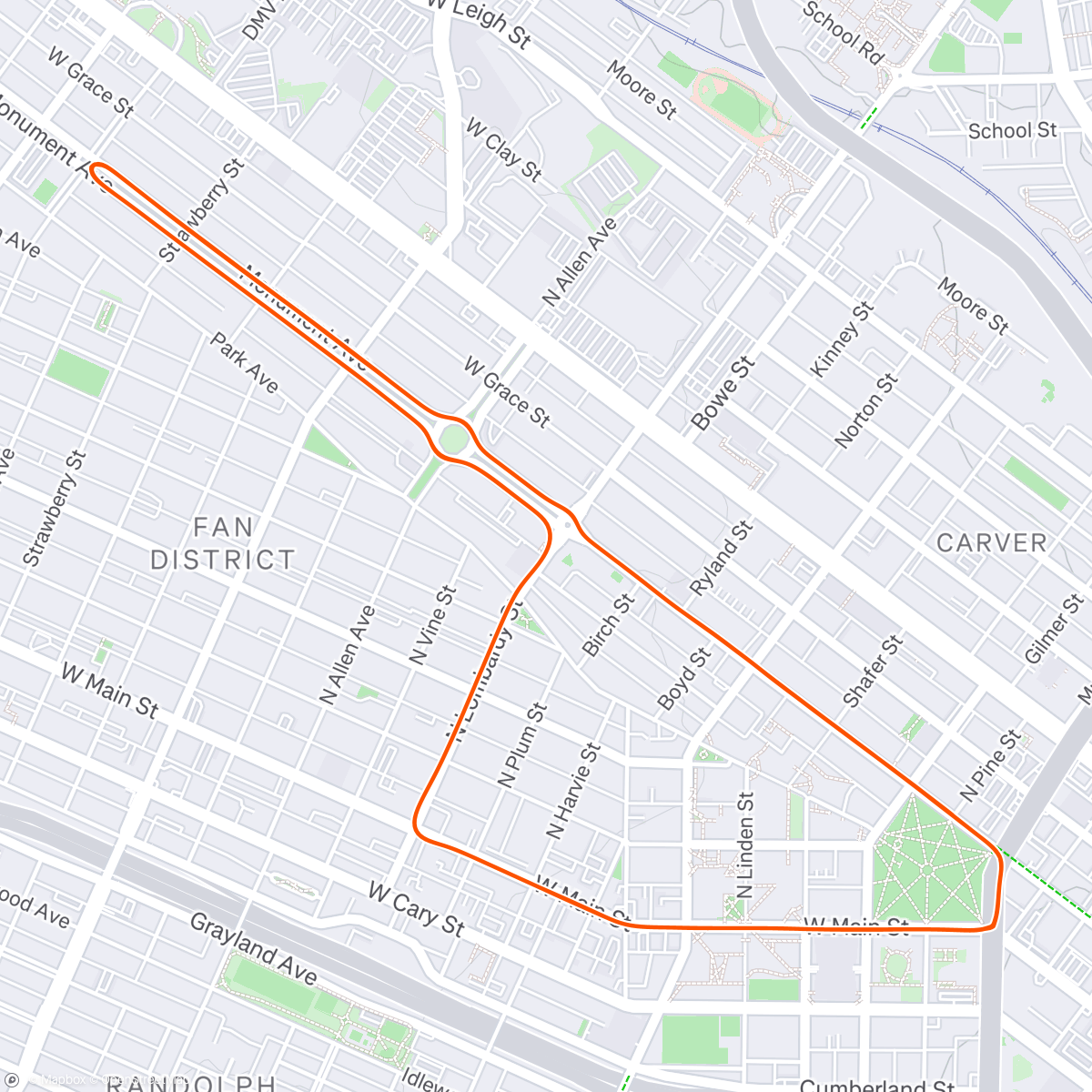 Mapa da atividade, Zwift - Baza-Garmin Coach(1:30:00) in Richmond