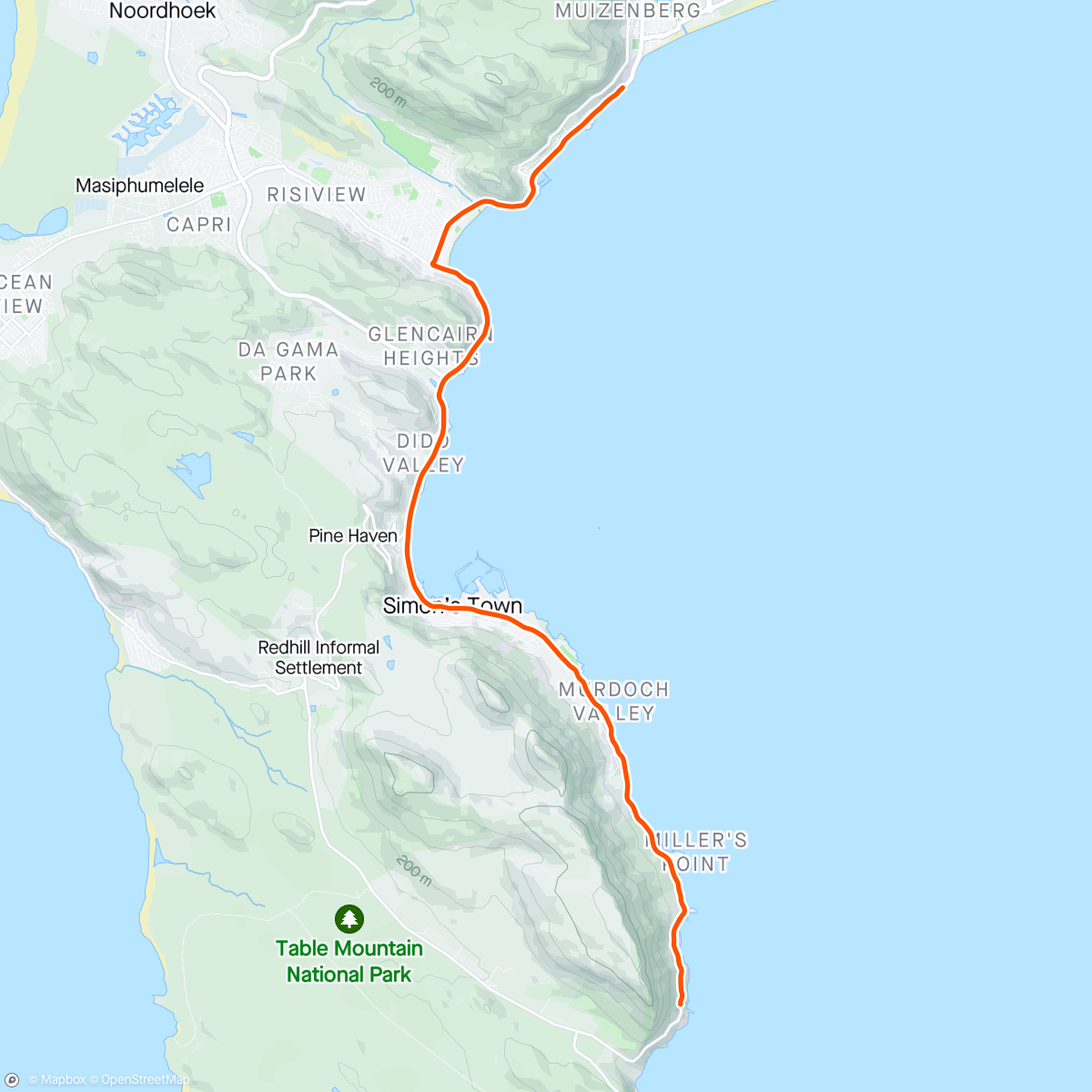 Map of the activity, ROUVY - Cape Town Cycle Tour / Cape Argus