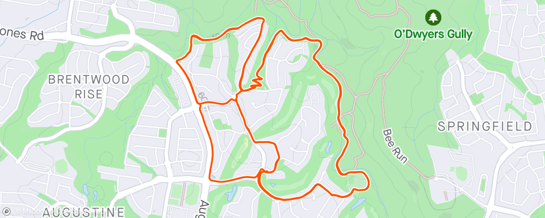 Map of the activity, Brookwater Urban XCO