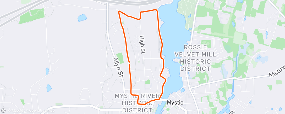 Map of the activity, Afternoon Run