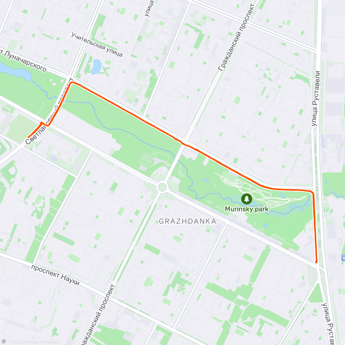 Map of the activity, Night Run