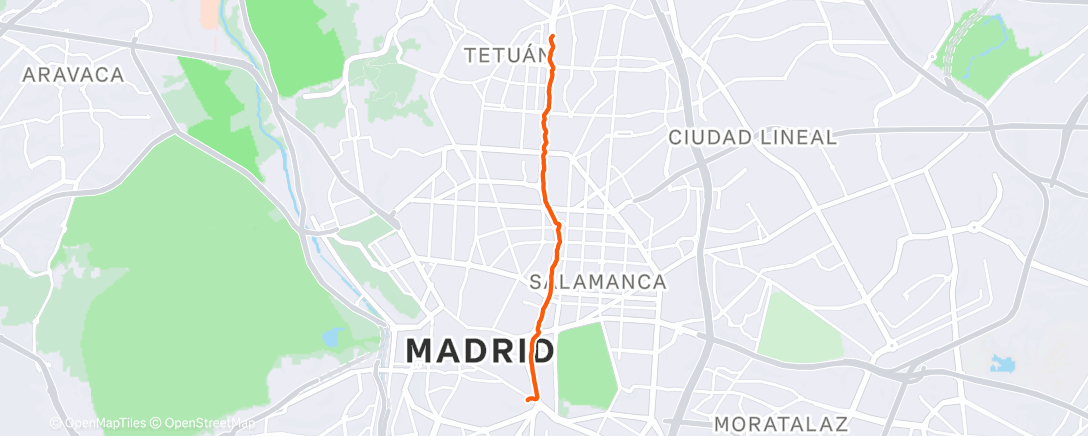 Map of the activity, Caminata de mañana