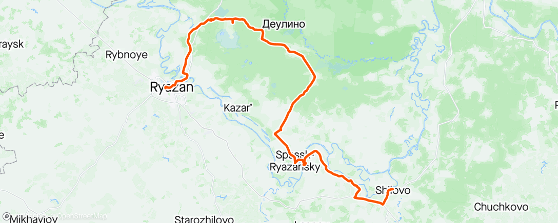 Carte de l'activité Тур по Рязанской области