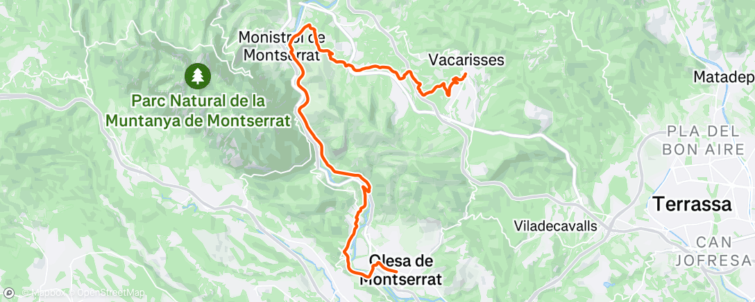 Map of the activity, Morning Mountain Bike Ride