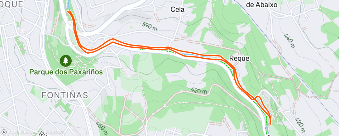 Map of the activity, Carrera de tarde