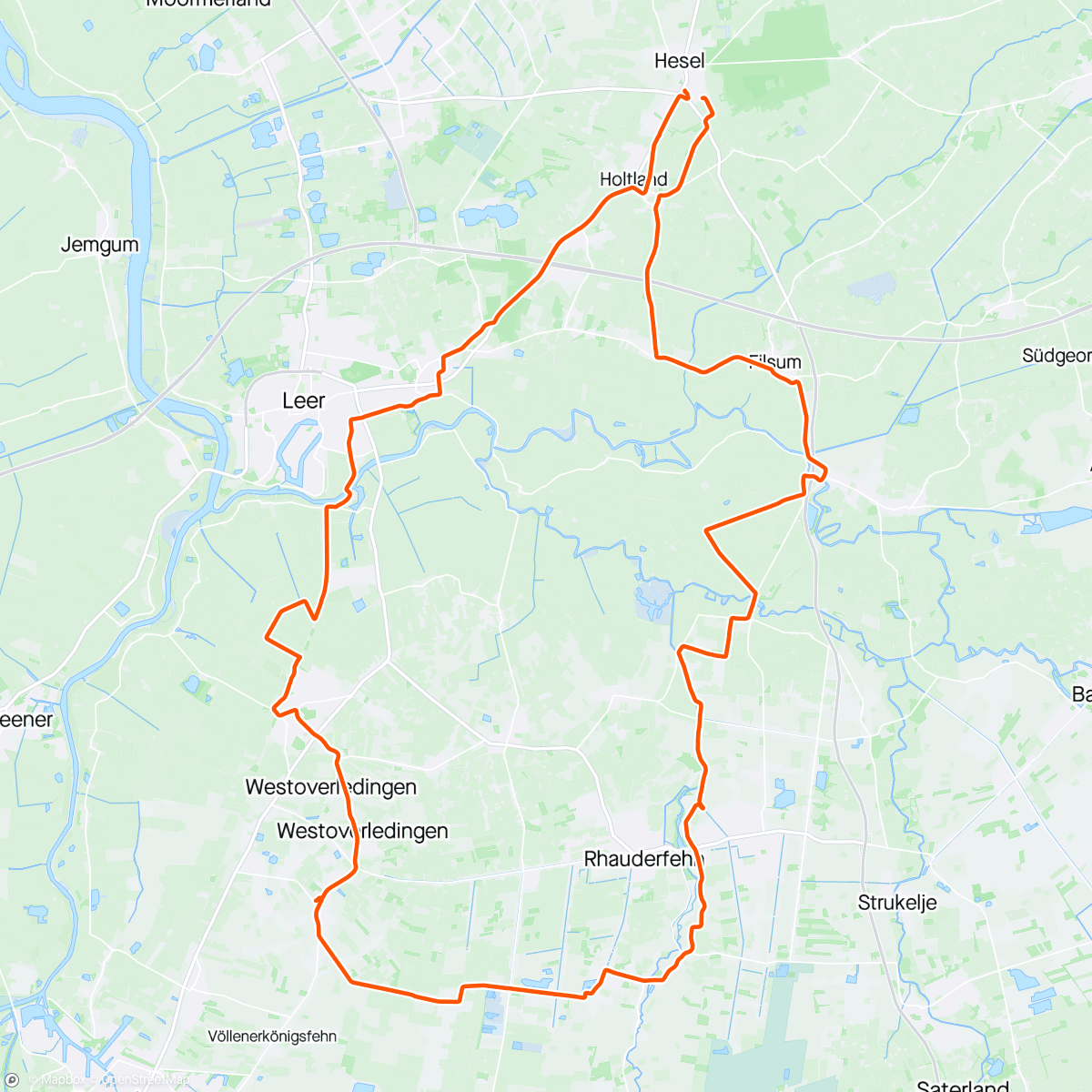 Map of the activity, Alleen mit Rad up Padd