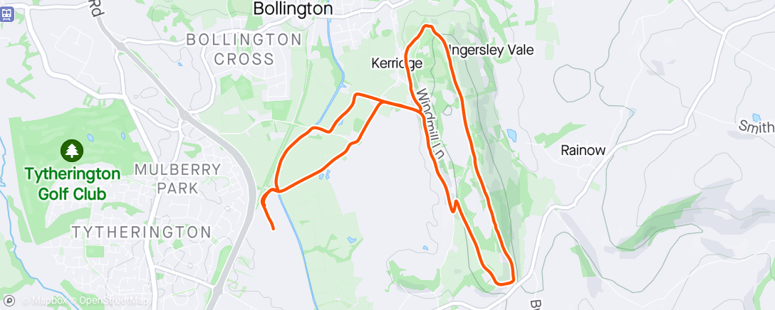 Map of the activity, Kerridge Hill