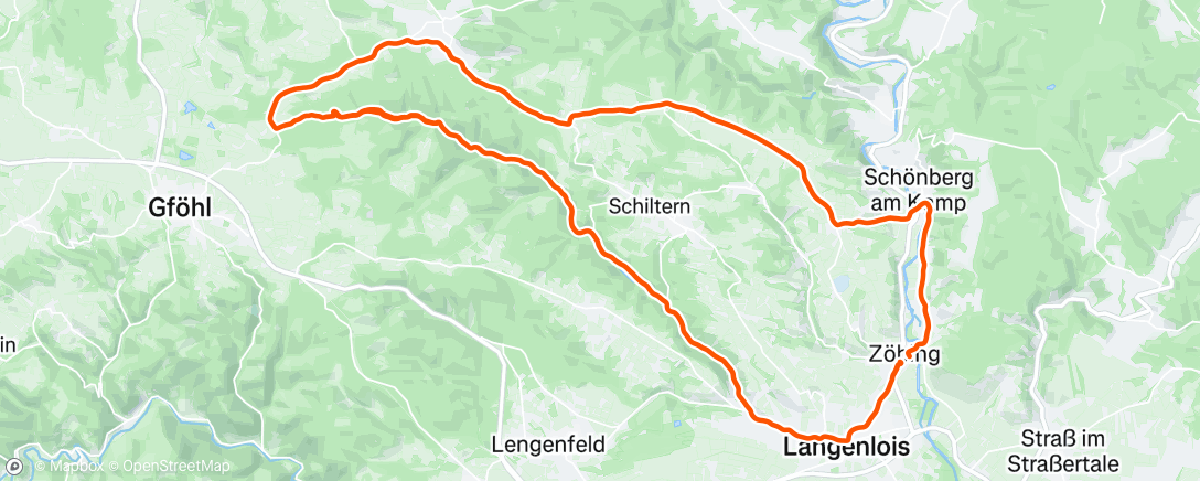 Map of the activity, Mountainbike-Fahrt am Abend
