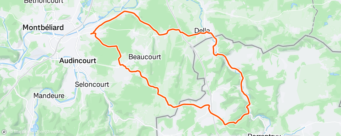 Map of the activity, Sortie vélo le matin