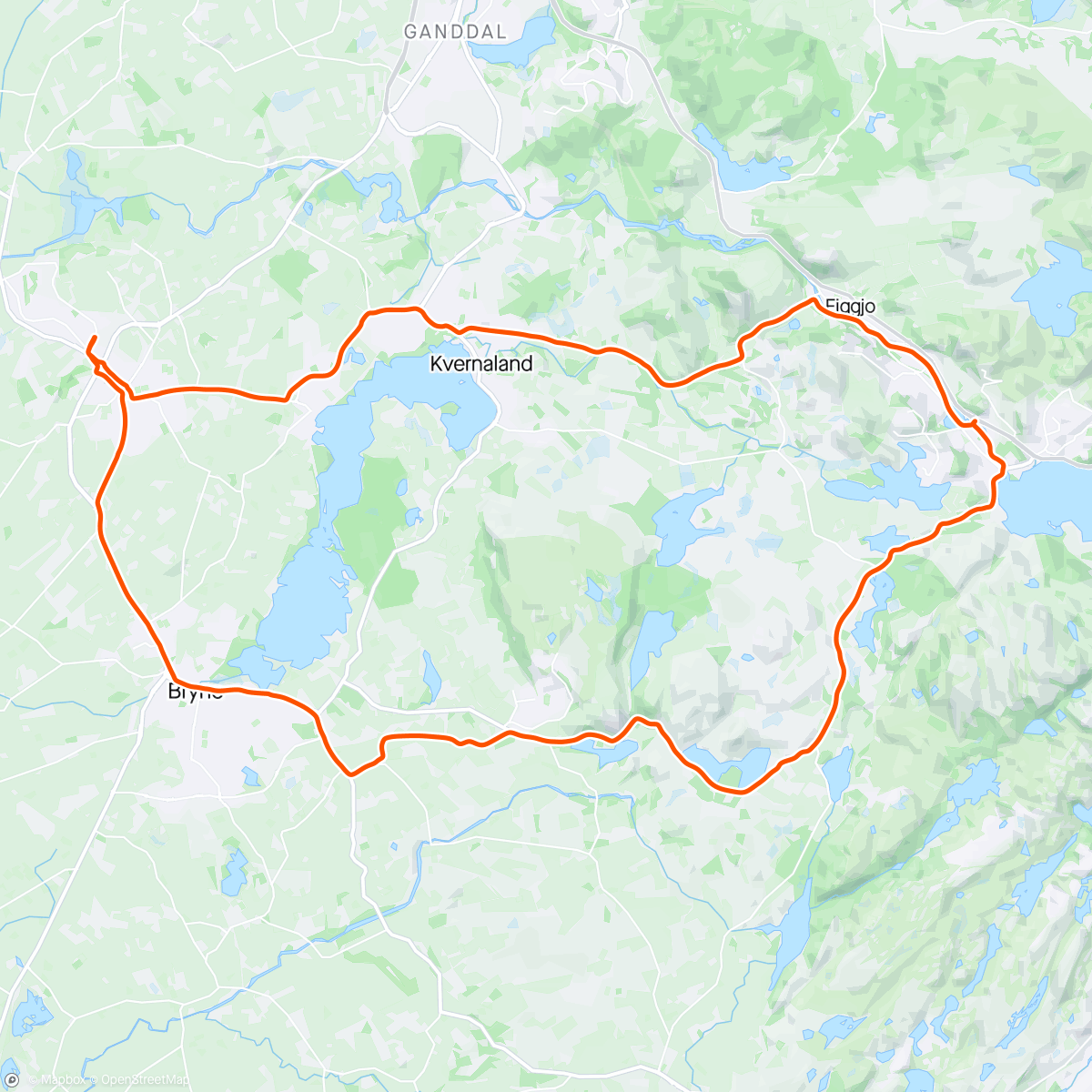 Map of the activity, Lørdagstur rundt Ålgård me broder Kulli ❤️
