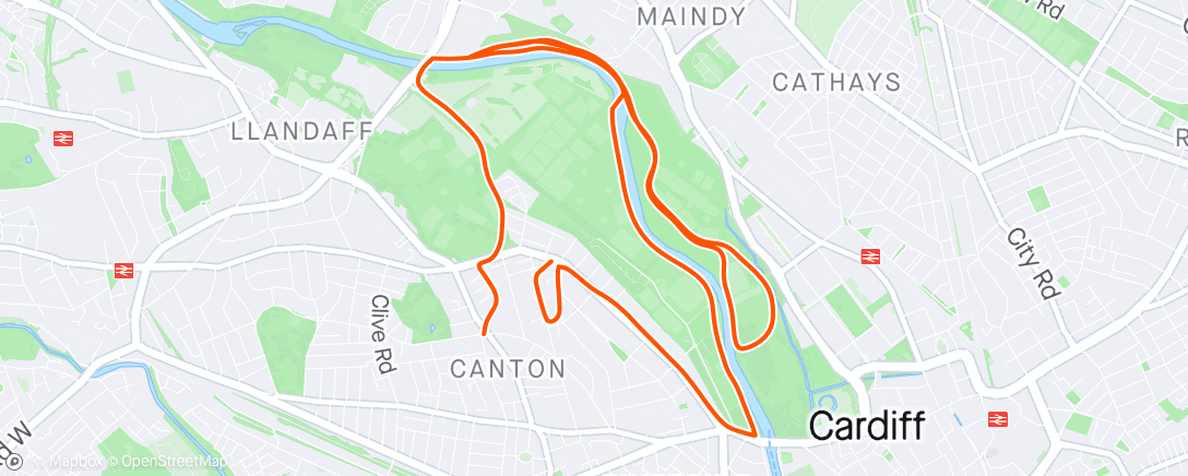 Map of the activity, Cardiff parkrun