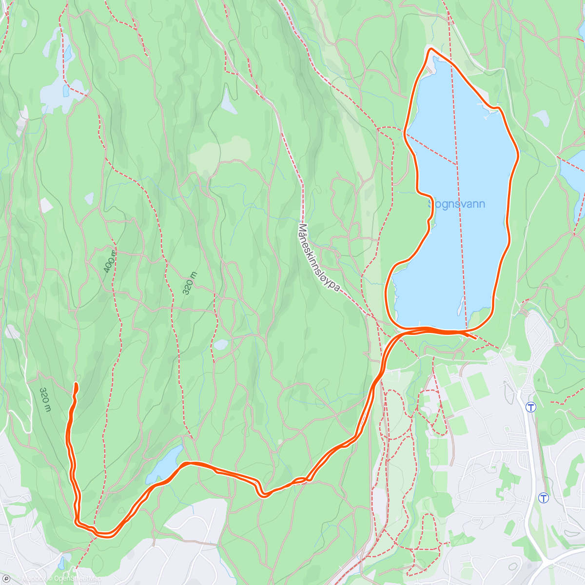 Map of the activity, Vettakollen med Espen👍☀️