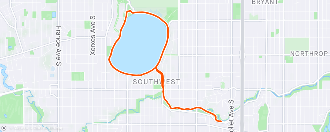 Map of the activity, 3x2 miles