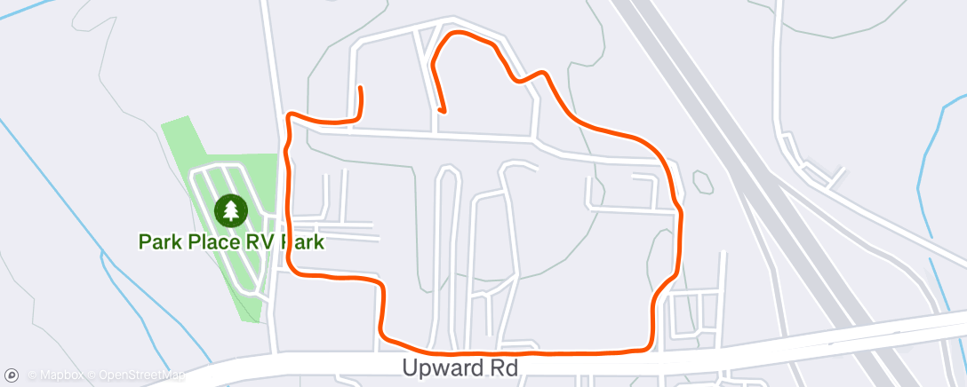 Map of the activity, Evening Run