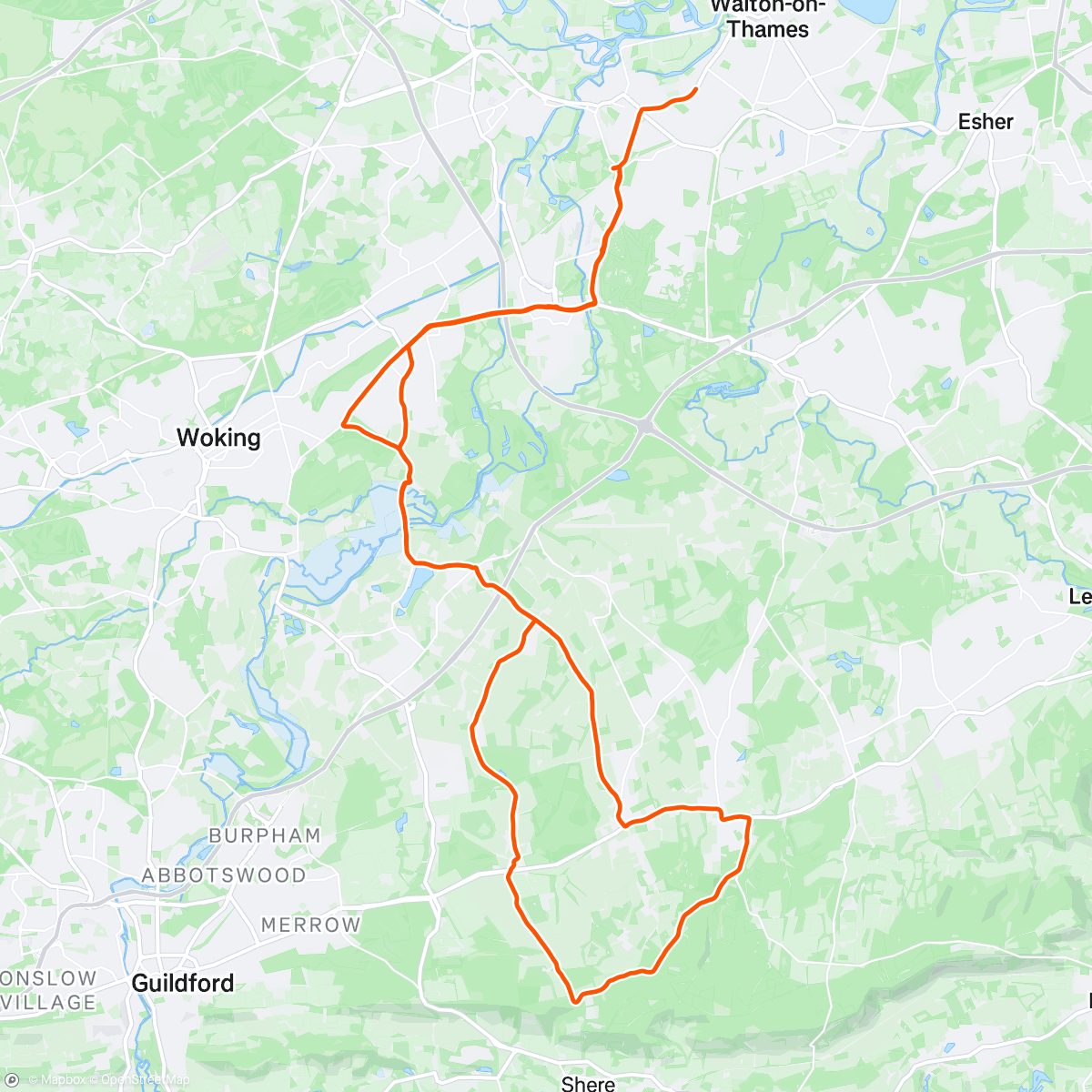 Map of the activity, Social+ into Surrey Hills