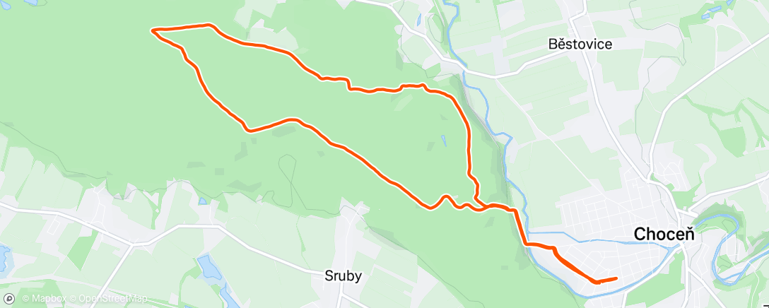 Map of the activity, Long run 70'