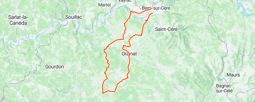 Map of the activity, Lunégarde, Rocamadour Lp avec Mat