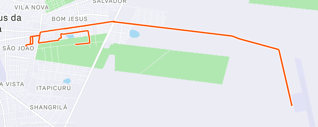 Map of the activity, Pedalada de mountain bike vespertina