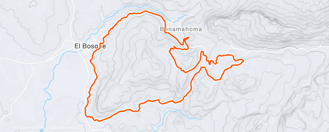 Map of the activity, El Bosque-Benamahoma-Tavizna