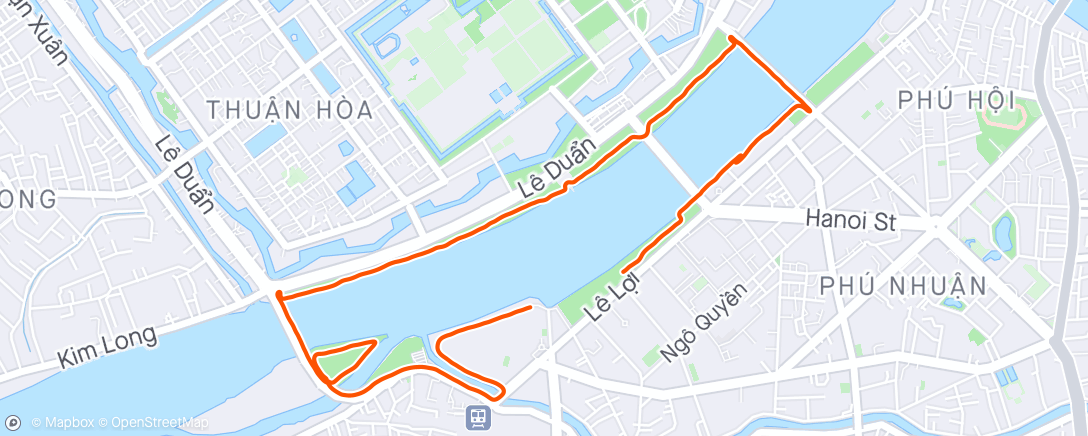 Map of the activity, Evening Run