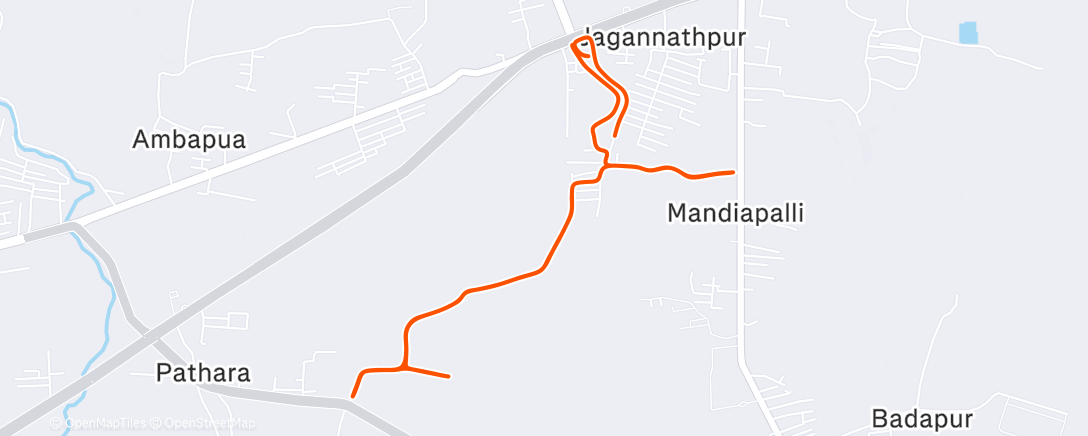 Map of the activity, Country Road + Childhood Bike