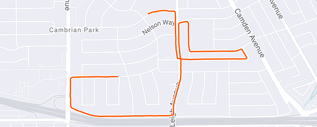 Map of the activity, Morning Run