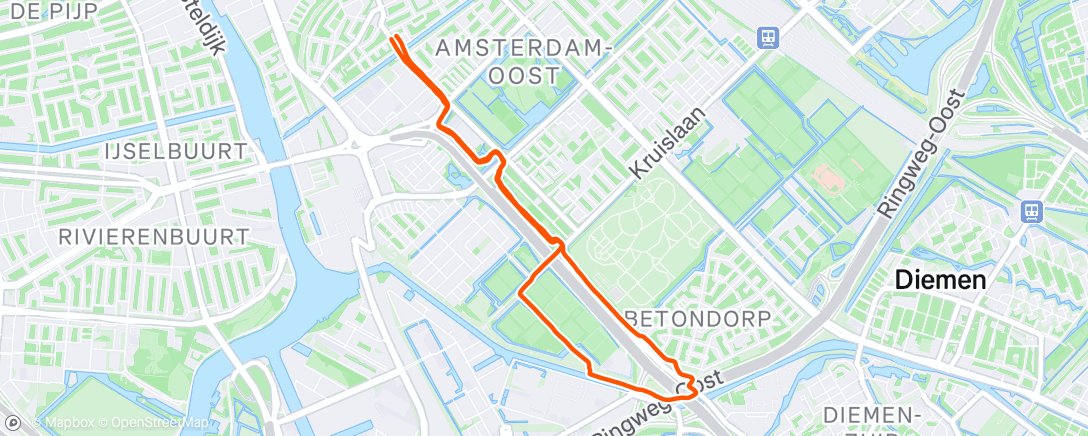 Map of the activity, Morning Run