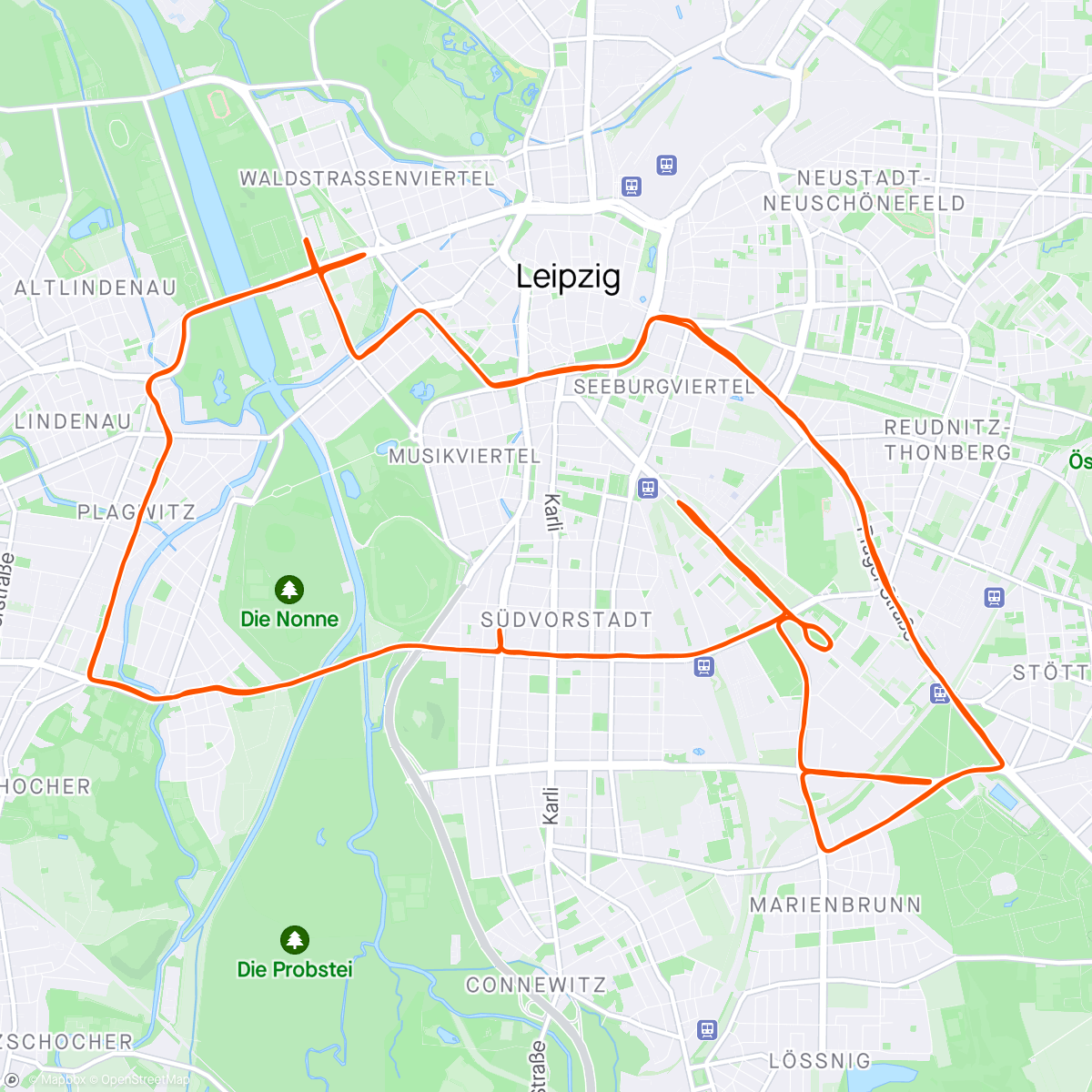 Map of the activity, Leibzig Marathon