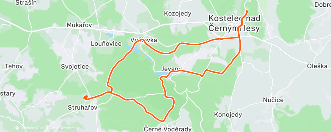 Map of the activity, Kostelec poslední v 2025