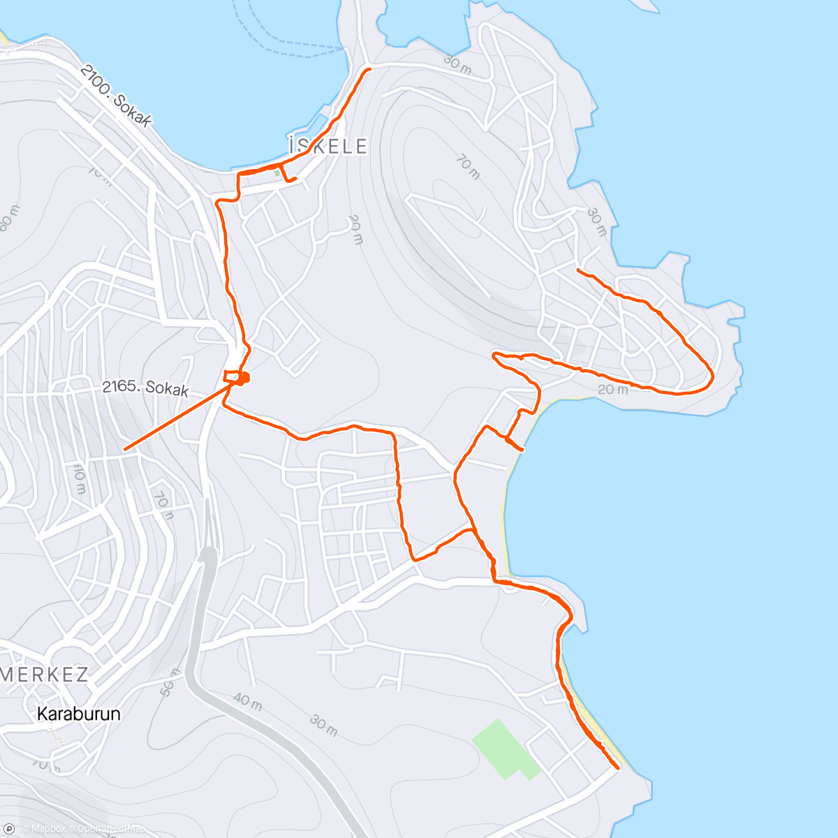 Map of the activity, 230916 Evening Walk