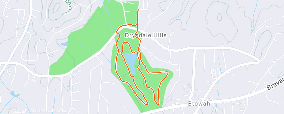 Map of the activity, Afternoon Run