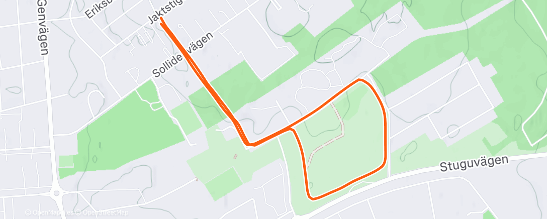 Map of the activity, Afternoon Run