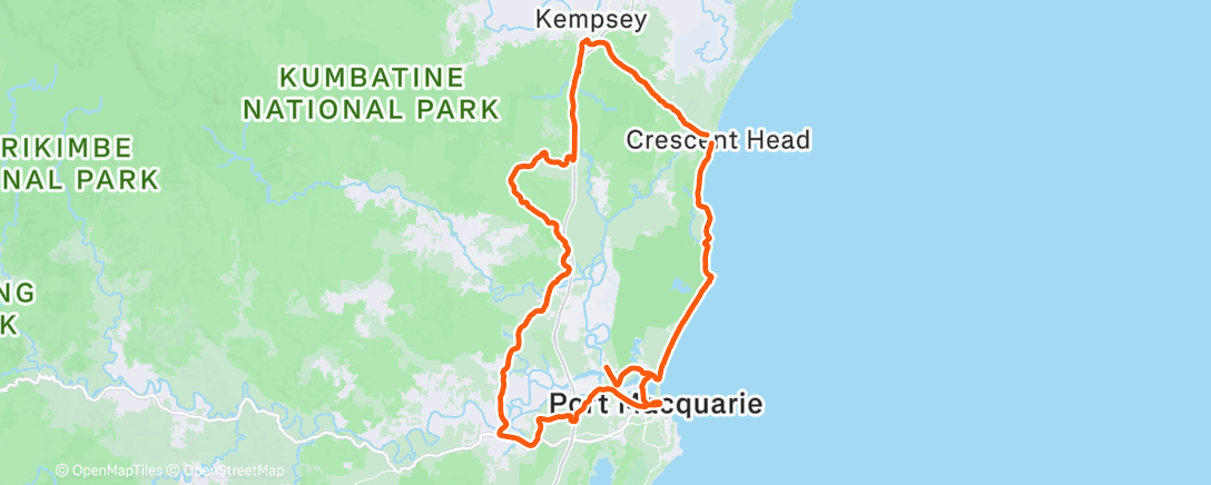Map of the activity, Cycling