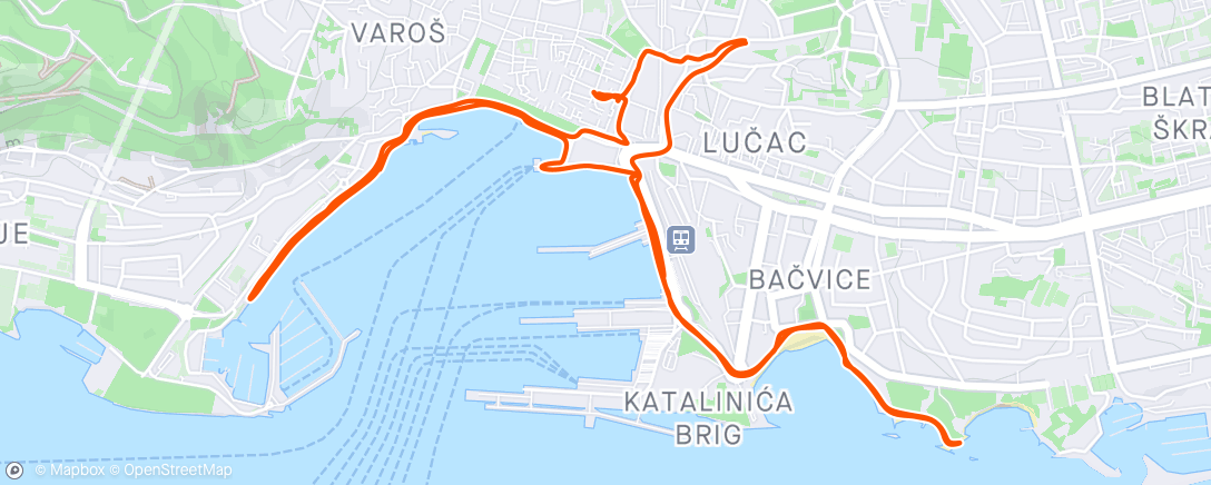 Karte der Aktivität „Run in Split,Croatia”