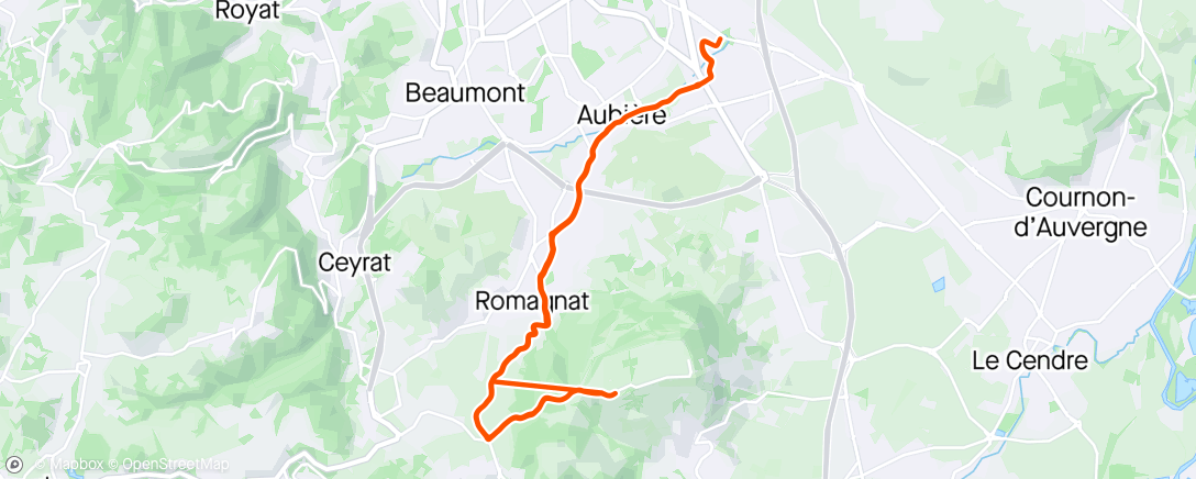 Map of the activity, Vélo du mercredi (solo)
