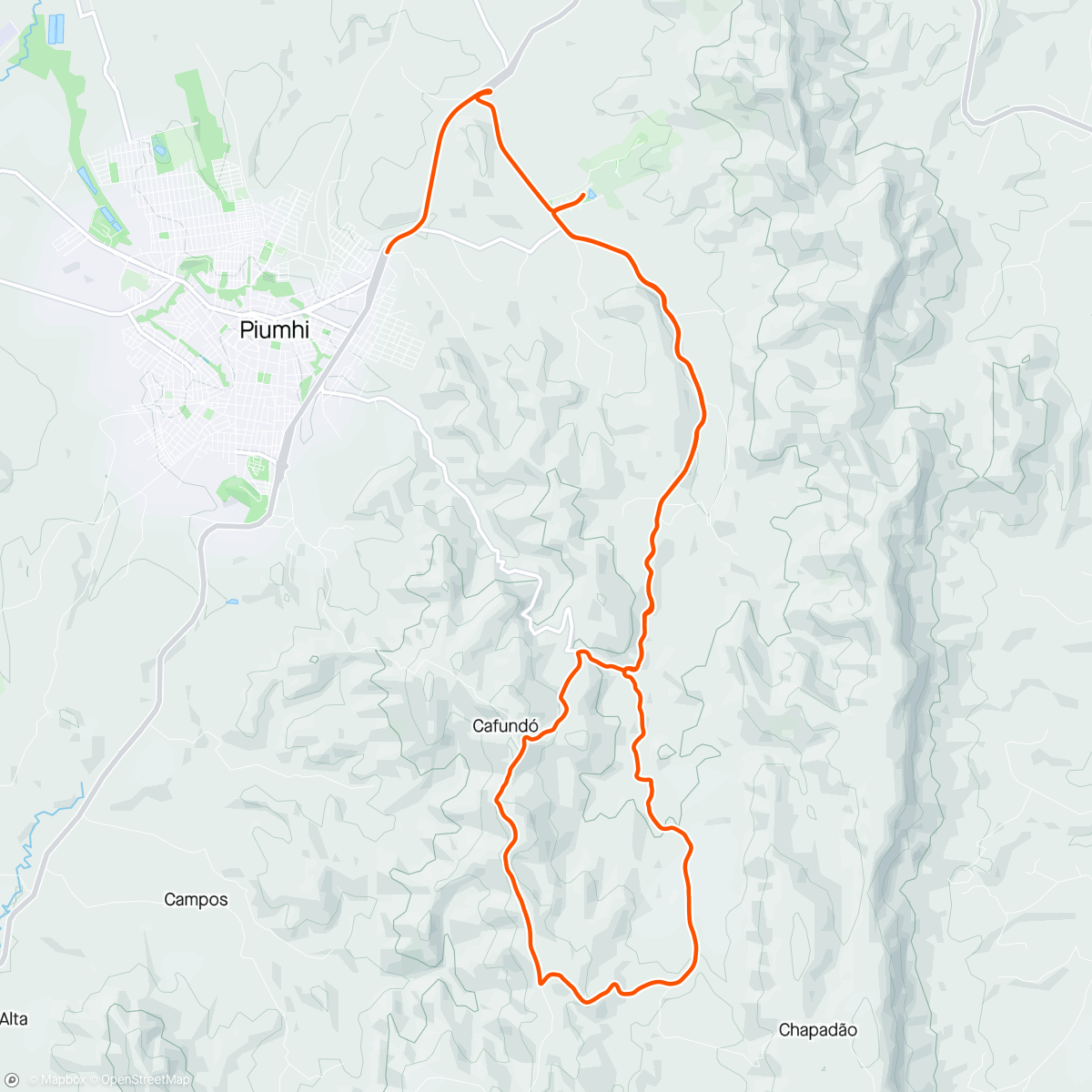 Map of the activity, 3° Piumhi MTB Race, 3° Colocado  Sub 55