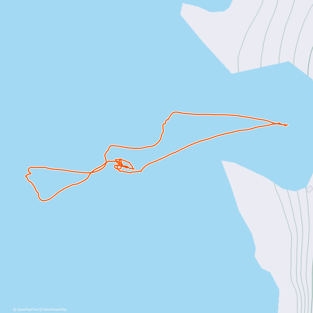 Map of the activity, Kayak/pêche dans la soirée