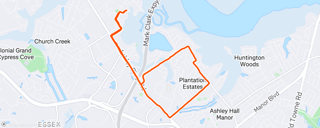 Map of the activity, Evening Run