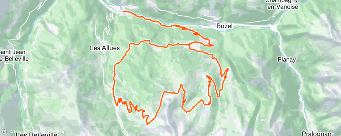 Map of the activity, Sortie vélo le matin