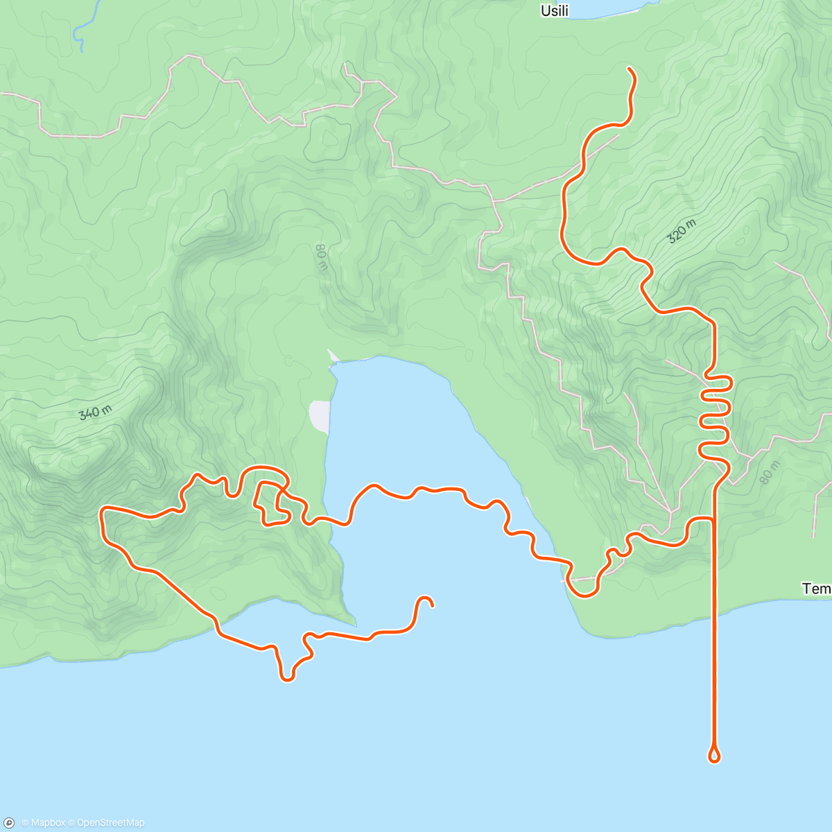 Map of the activity, Zwift - Cadence + force in Watopia