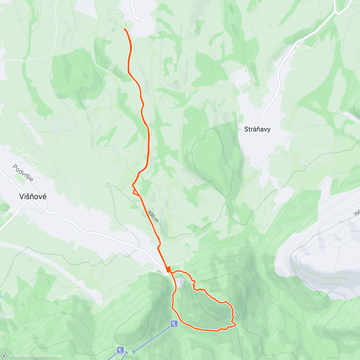 Map of the activity, Afternoon Trail Run