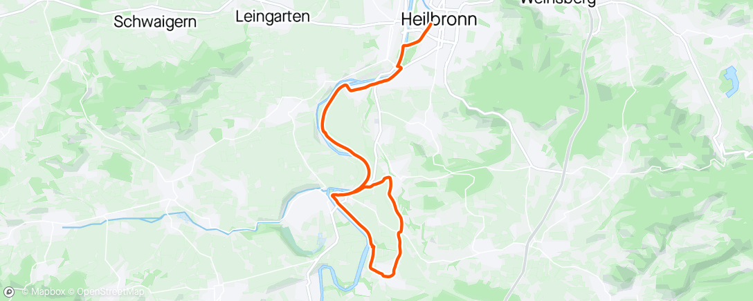 Map of the activity, Evening Ride