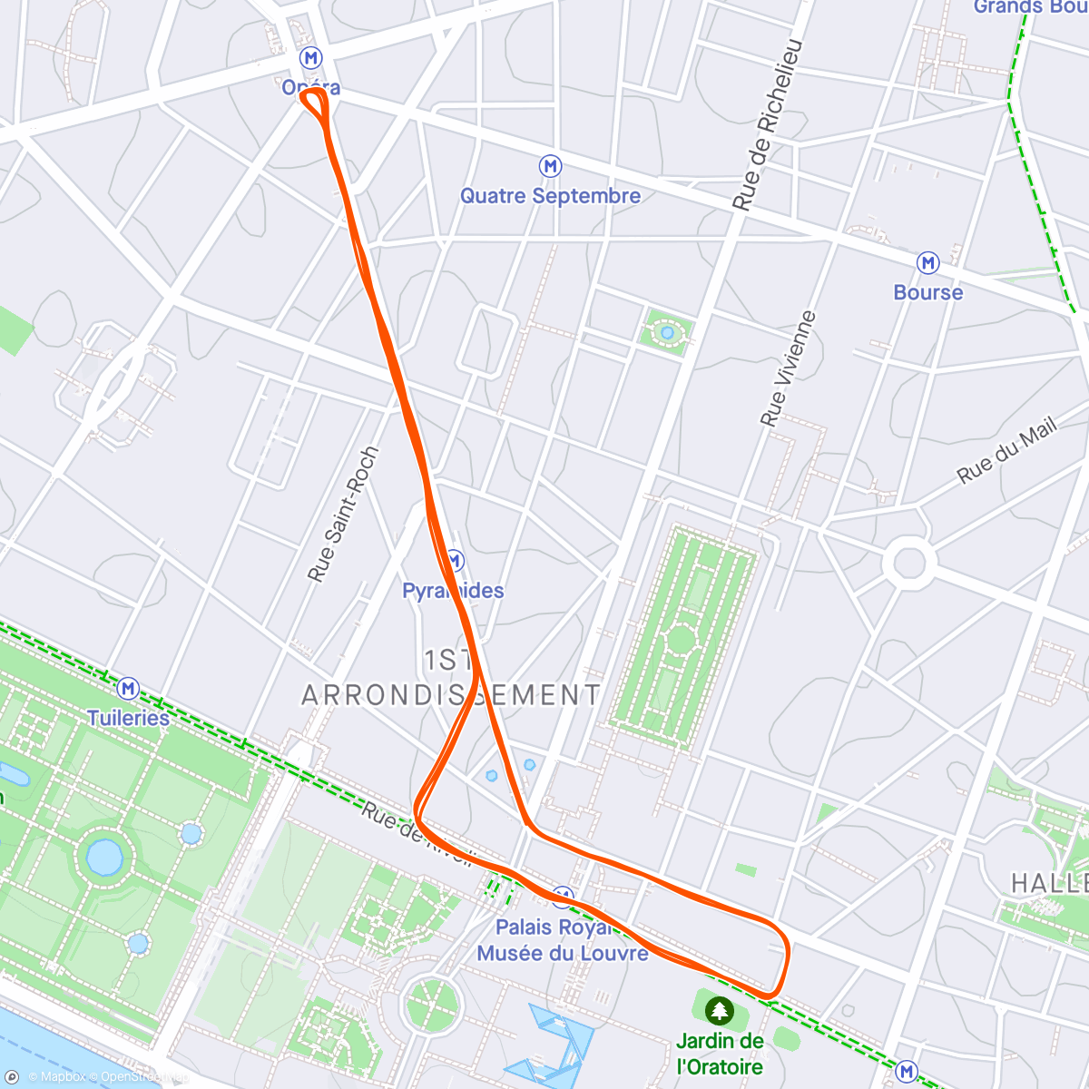 Map of the activity, Austrian record in Paris ❤️💙❤️🇫🇷