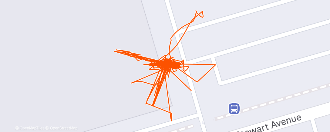 Map of the activity, Gym between the rain and wind. Cardio: 1hr 25 min of mild to moderate. Plus the regular.