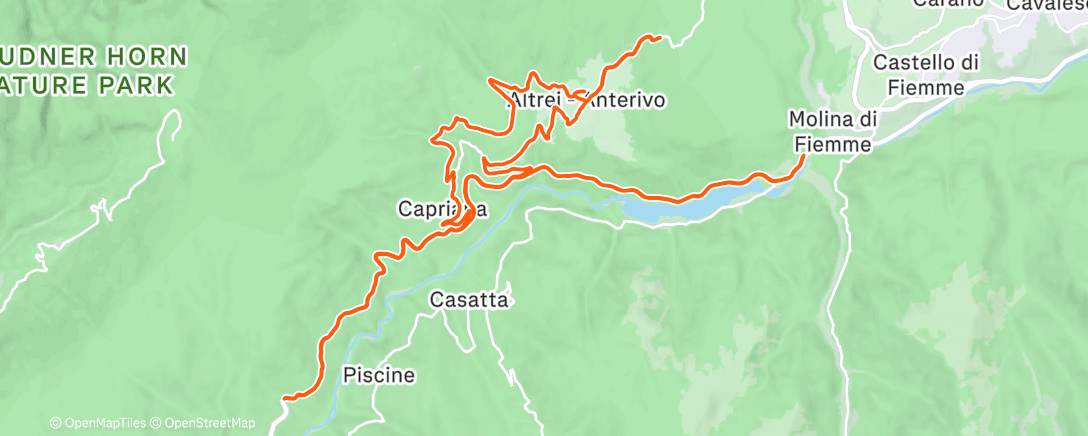 Map of the activity, Pedalata mattutina