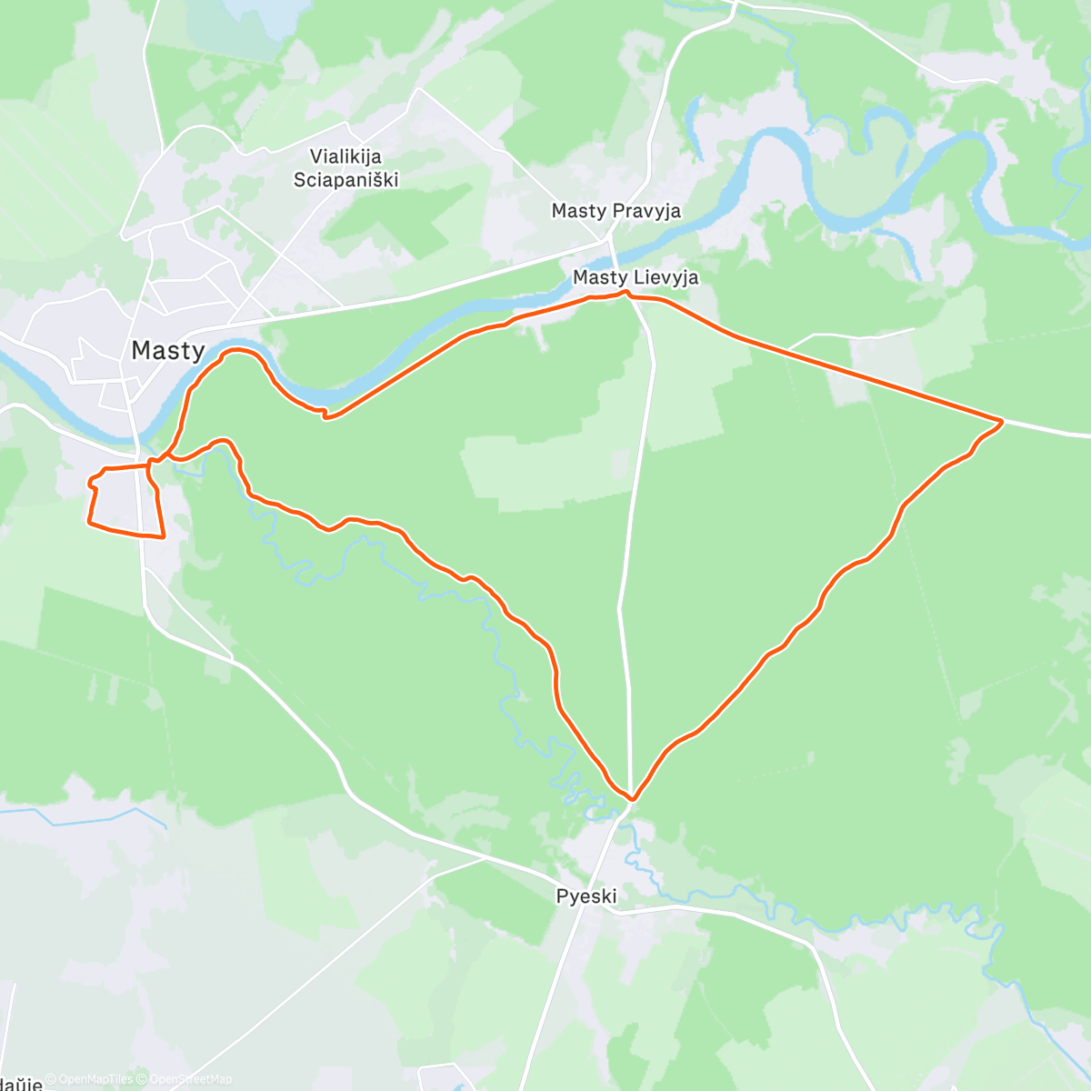 Map of the activity, 2 косули и стадо кабанов Мосты Пески Левые