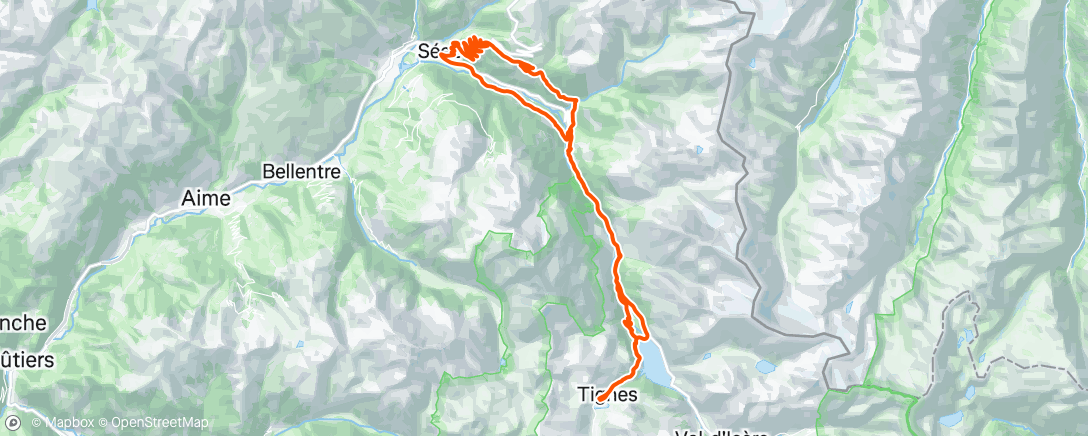 Map of the activity, Tignes #1